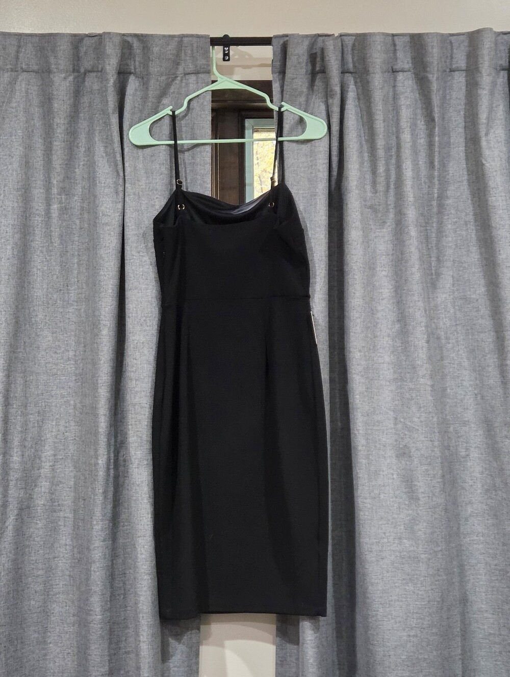 Express Black Midi Sheath Dress with Thin Straps